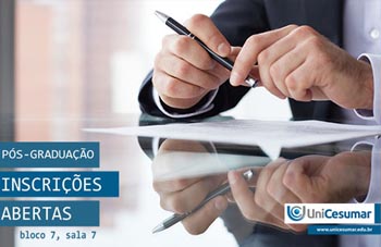 Abertas as inscrições para cursos de pós-graduação da Unicesumar