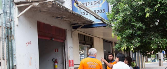 Defesa Civil Municipal inspeciona marquises na Avenida Brasil