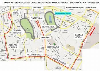 Vias do Centro serão interditadas para realização da Corrida Rústica Tiradentes, neste domingo (21). 