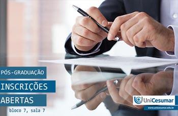 Abertas as inscrições para cursos de pós-graduação da Unicesumar 