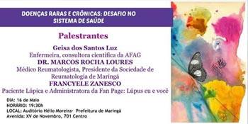 “Doenças raras e crônicas: Desafio no sistema de Saúde” é tema de palestra nesta segunda-feira (16) 