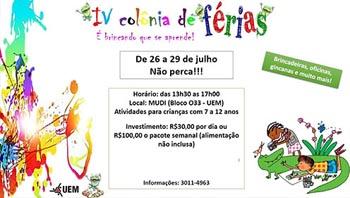 Colônia de férias Mudi começa a partir desta terça-feira (26) Colônia de férias Mudi começa a partir desta terça-feira (26)
