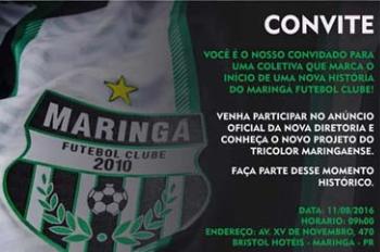 Anúncio da nova diretoria do Maringá FC será realizado nesta quinta-feira (11) 