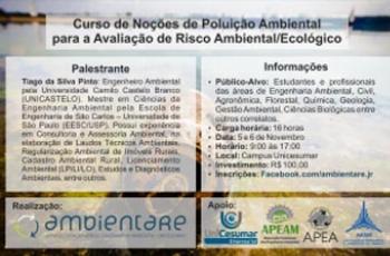 Noções de poluição ambiental para a avaliação de risco ecológico é tema de curso 