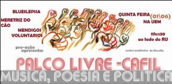 Palco Livre terá bandas e exposição de poesias hoje (1º) 