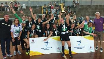 Equipe feminina de handebol é campeã invicta dos Jogos da Juventude Equipe feminina de handebol é campeã invicta dos Jogos da Juventude