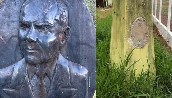 Efígie de Gastão Vidigal é furtada do antigo aeroporto Efígie de Gastão Vidigal é furtada do antigo aeroporto