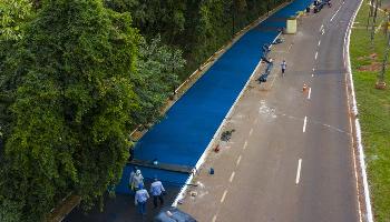 Pista de caminhada do Parque do Ingá recebe emborrachamento 