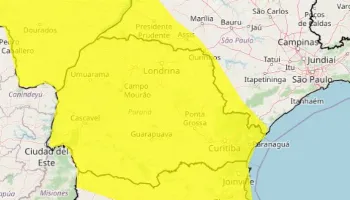 Inmet inclui todas as cidades do Paraná em alerta de chuvas intensas; confira detalhes 