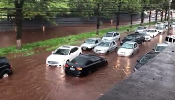 Cerca de 20 casas foram alagadas com a chuva em Maringá 