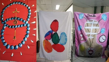 Secretaria de Cultura instala bandeiras na cobertura do Terminal Urbano 