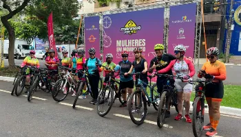 Passeio ciclístico é realizado neste domingo (8) em celebração ao Dia Internacional da Mulher 
