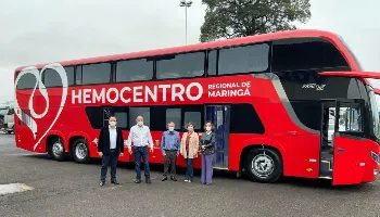 Hemocentro de Maringá recebe unidade móvel para coleta de sangue 