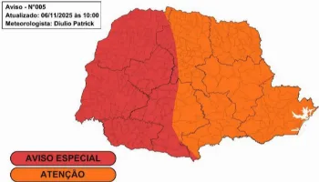 Simepar alerta para tempestades no Paraná nesta sexta (7); ventos podem ultrapassar 80 km/h 
