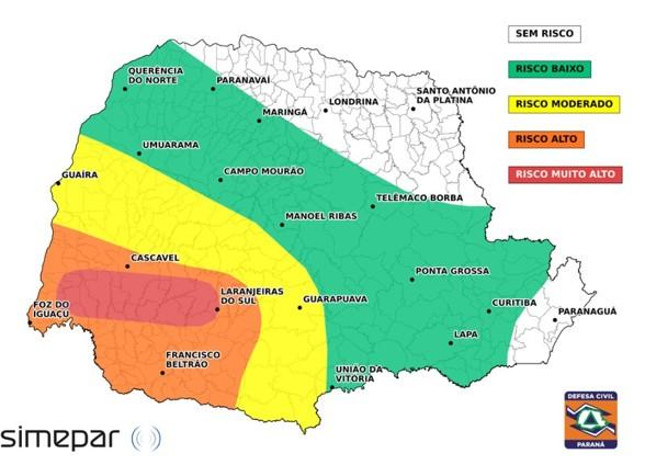 Simepar alerta para ventos intensos na região de Maringá; saiba mais 