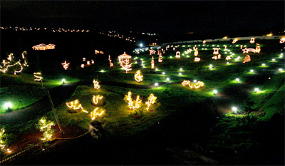 Parque do Japão brinda o Natal com show pirotécnico