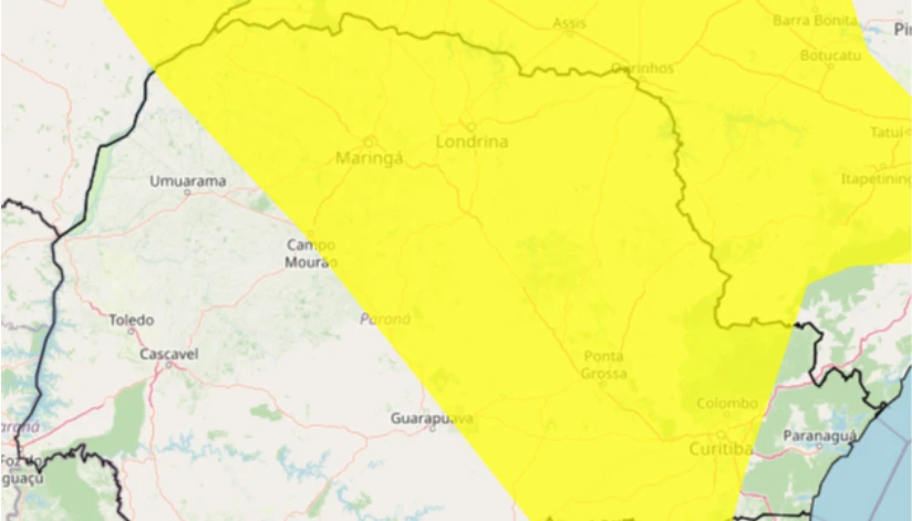 Inmet emite novo alerta de tempestades para o Paraná; saiba mais