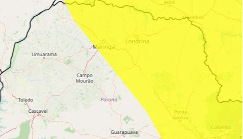 Inmet inclui região de Maringá em alerta de declínio de temperatura; saiba mais