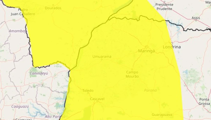 Inmet alerta para vendaval em diversas regiões do Paraná nesta sexta (22) Inmet alerta para vendaval em diversas regiões do Paraná nesta sexta (22)