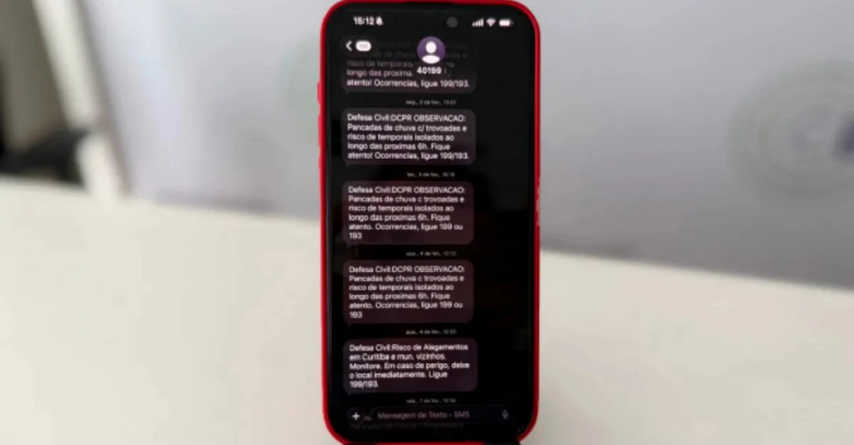 Saiba como se cadastrar para receber alertas da Defesa Civil do Paraná por SMS e WhatsApp