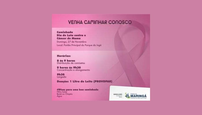 Caminhada do Câncer de Mama será realizada neste domingo (27) no Parque do Ingá