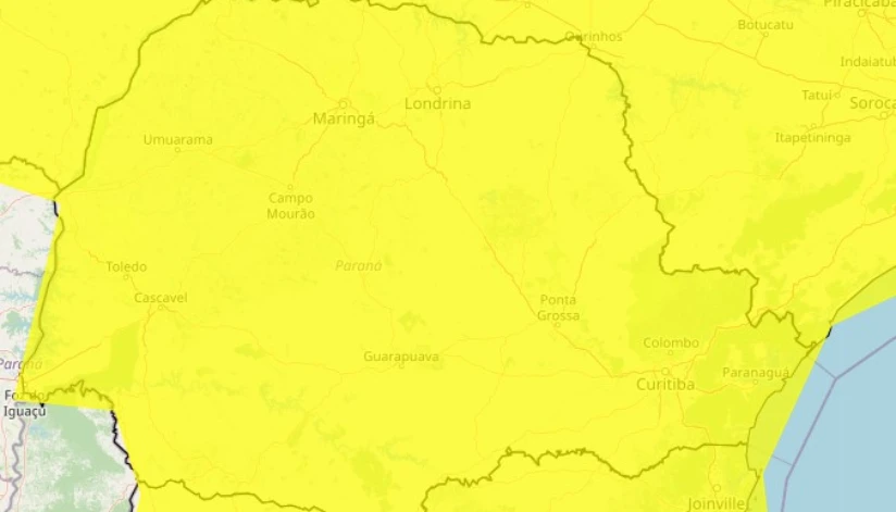 Inmet emite alerta de tempestade para toda o Paraná; veja detalhes