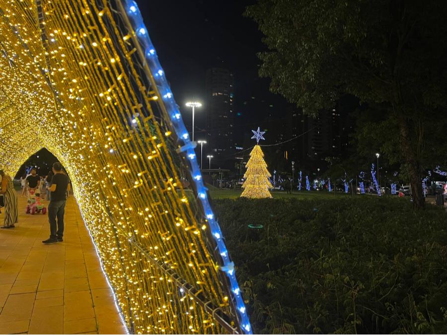 Decorações da Maringá Encantada iluminam o Centro e o Parque do Japão; veja fotos 