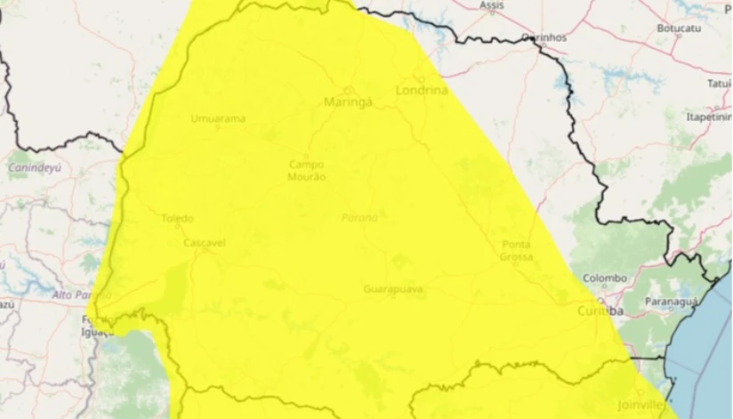 Maringá faz parte de alerta de tempestades emitido pelo Inmet na manhã desta segunda (24)