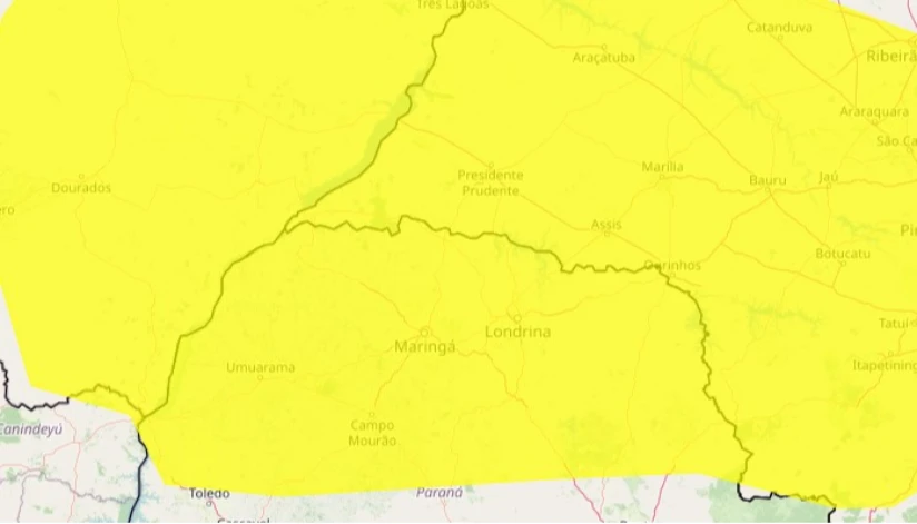 Inmet emite alerta de vendaval para o Paraná; saiba mais