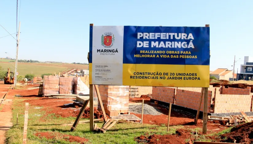 Prefeitura inicia construção de 20 casas populares no Jardim Europa em Maringá