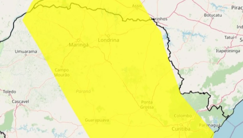 Alerta de chuvas intensas para o Paraná vale até a manhã desta quarta (27), de acordo com Inmet Alerta de chuvas intensas para o Paraná vale até a manhã desta quarta (27), de acordo com Inmet