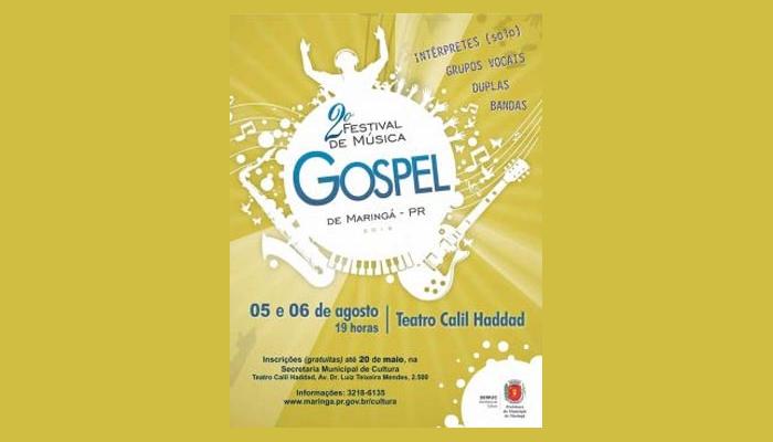 Inscrições para o Festival Maringaense de Música Gospel poderão ser feitas até esta sexta-feira (20)