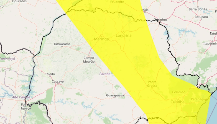 Região de Maringá entra em alerta de tempestades do Inmet; saiba mais