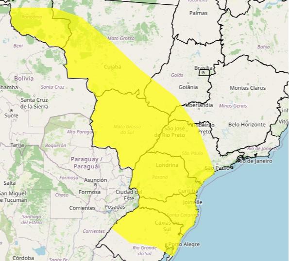 Inmet mantém alerta de tempestades para todas as cidades do Paraná nesta quinta (11) 