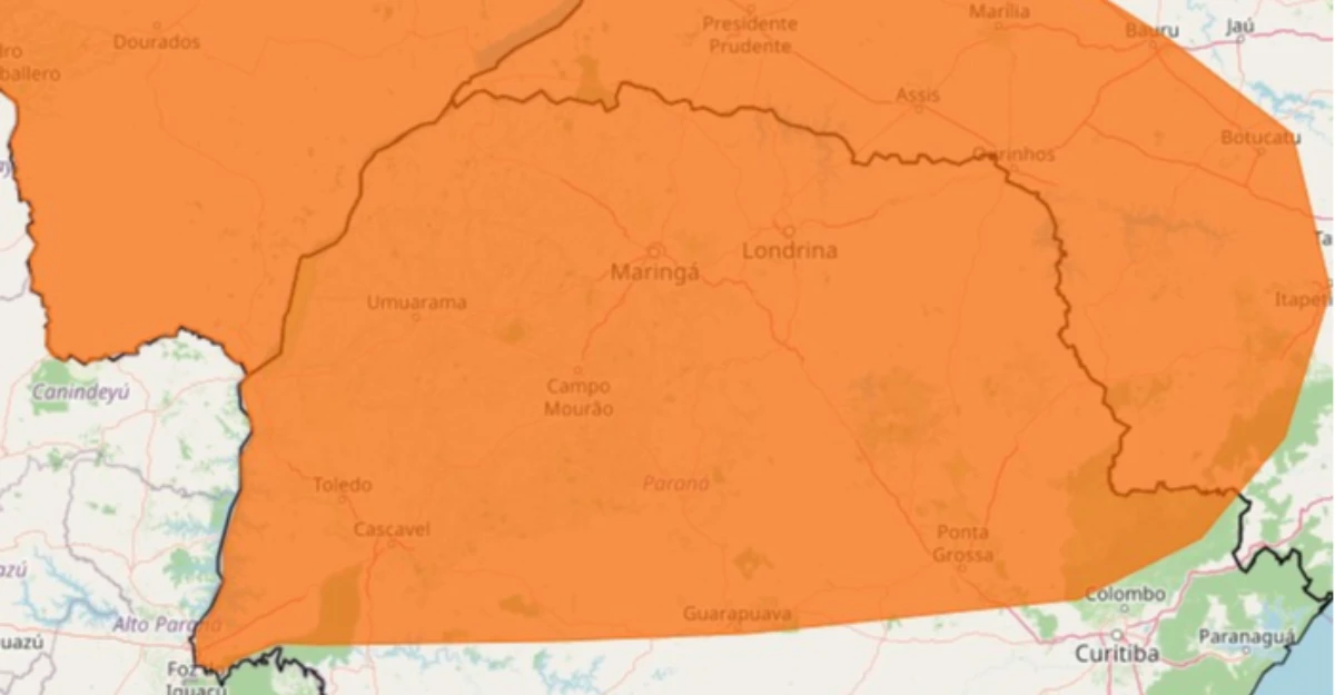Inmet emite alerta de tempestades para 310 cidades do Paraná neste final de semana; saiba mais