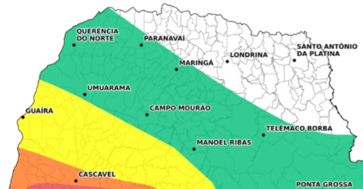 Simepar alerta para ventos intensos na região de Maringá; saiba mais