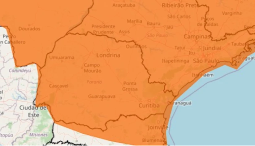 Inmet emite alerta de tempestades para todas as cidades do Paraná